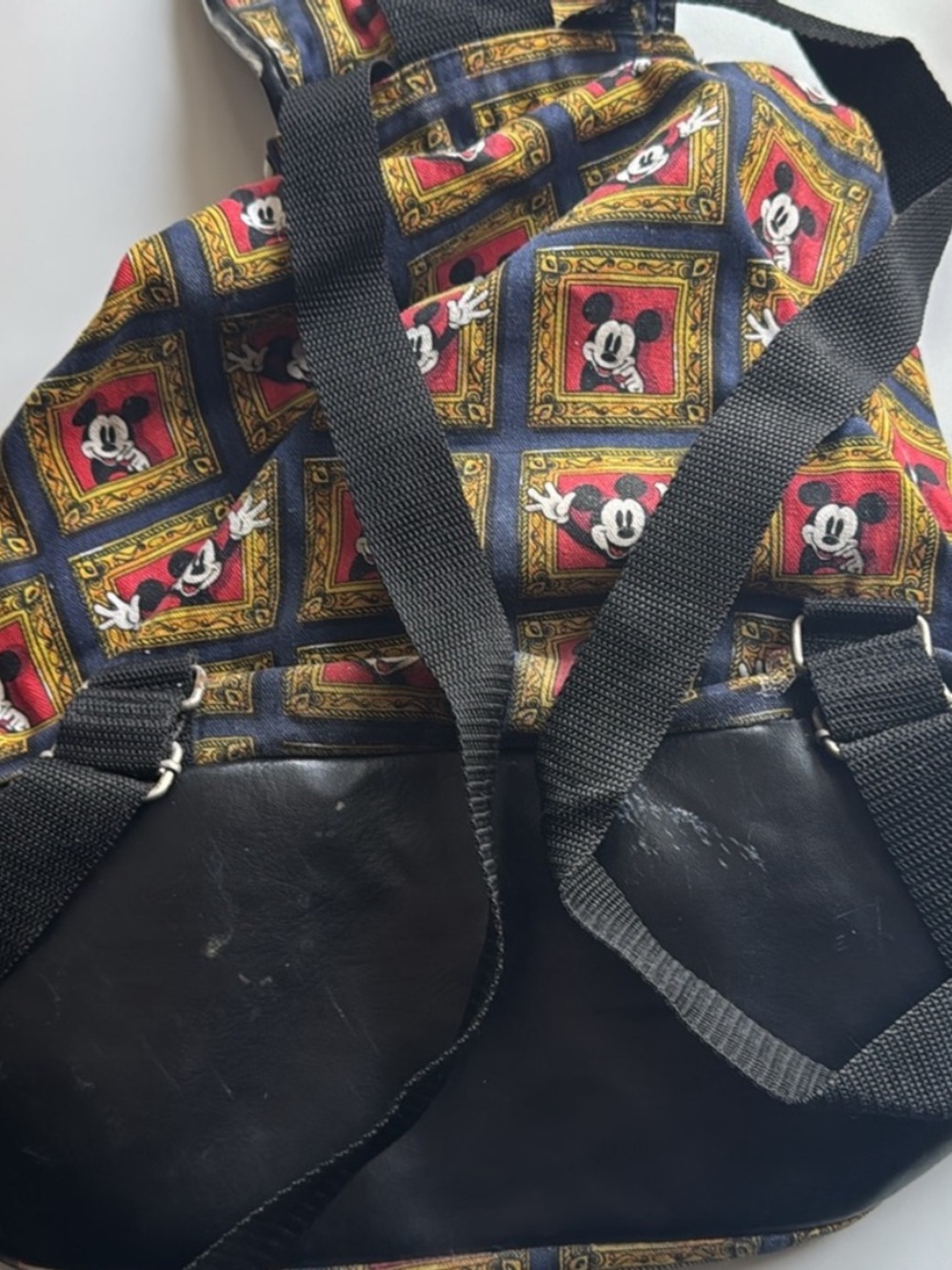 Rare Vintage Disney Mickey Mouse Backpack Black Red Retro Style - Picture 4 of 4